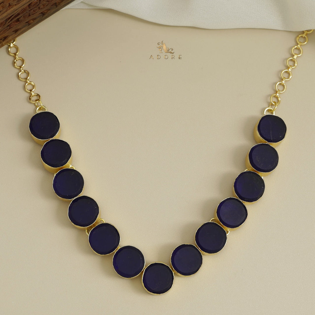 Mahila Round Raw Stone Neckpiece (Colour Options)