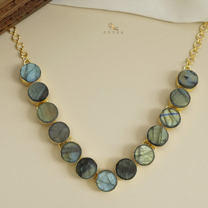 Mahila Round Raw Stone Neckpiece (Colour Options)