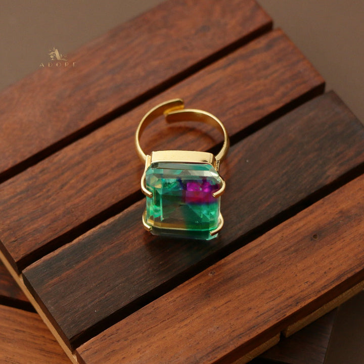 Glossy Kara Rectangle Ring