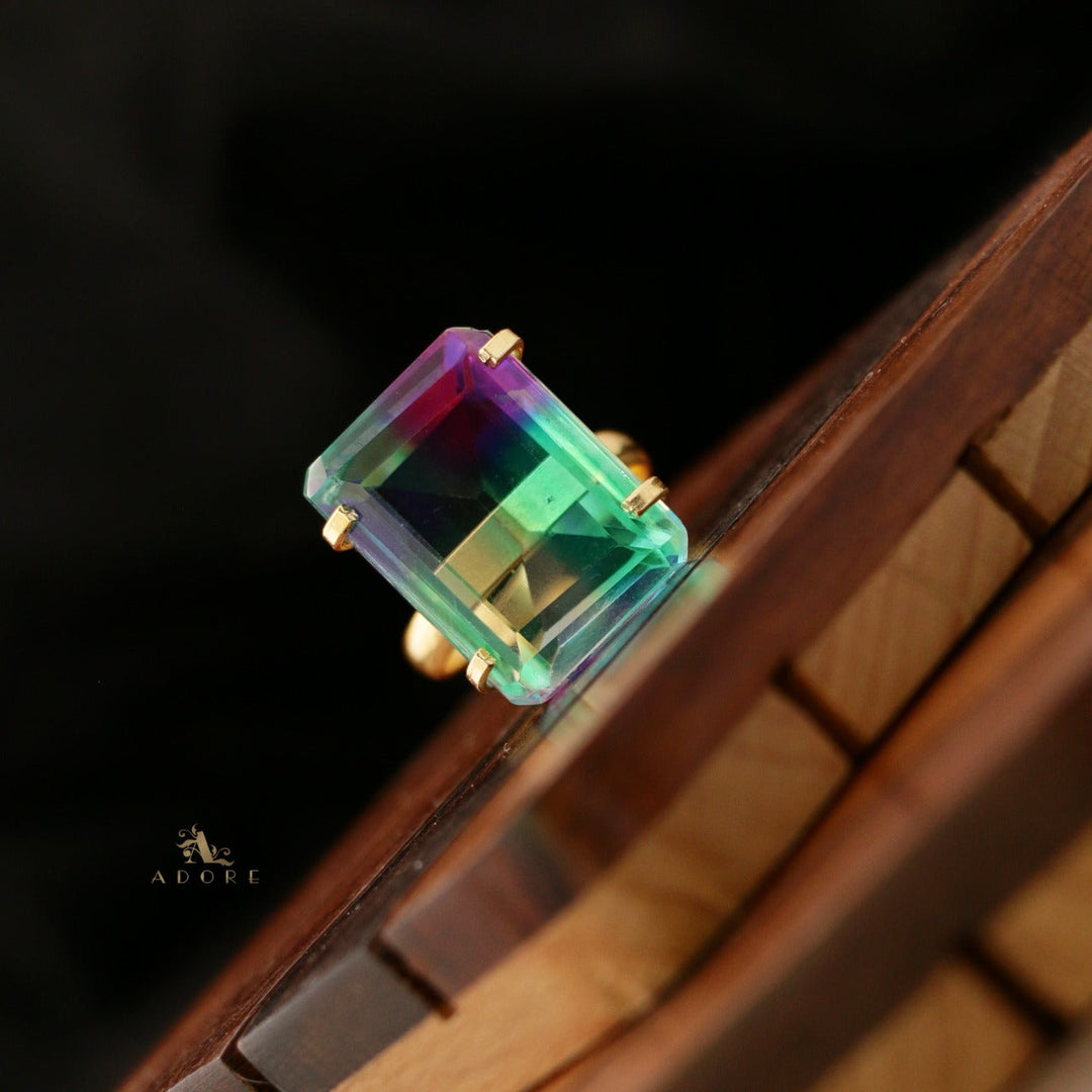 Glossy Kara Rectangle Ring