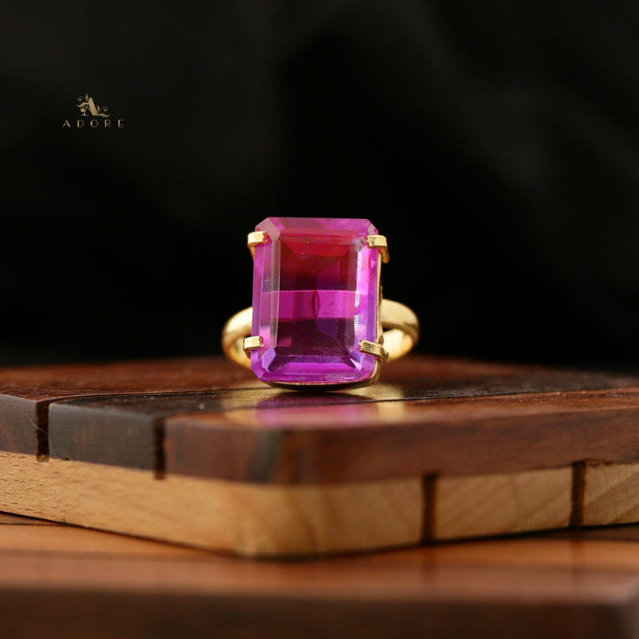 Glossy Kara Rectangle Ring