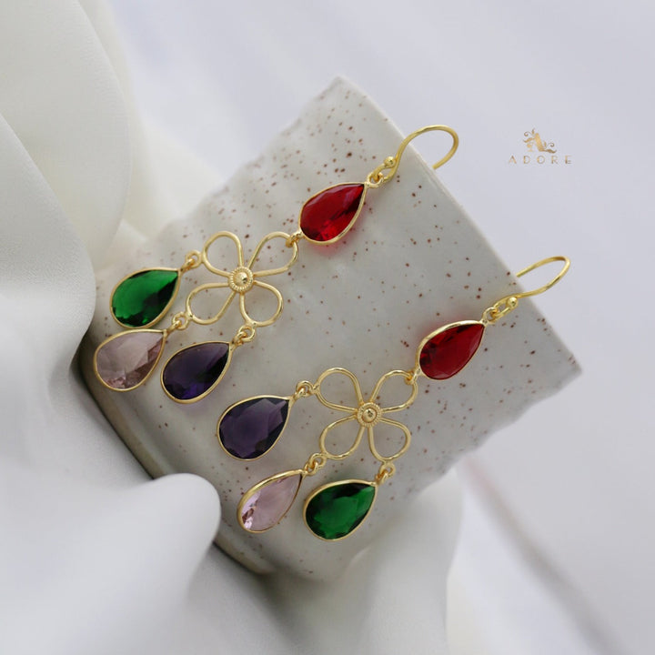 Glossy Rain Drop Tulips Earring