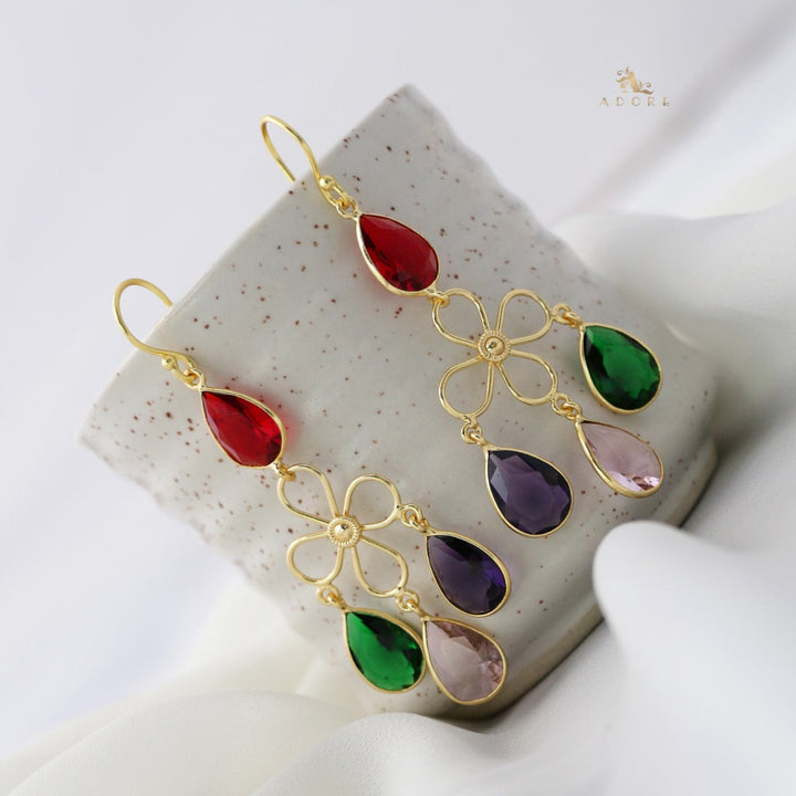 Glossy Rain Drop Tulips Earring
