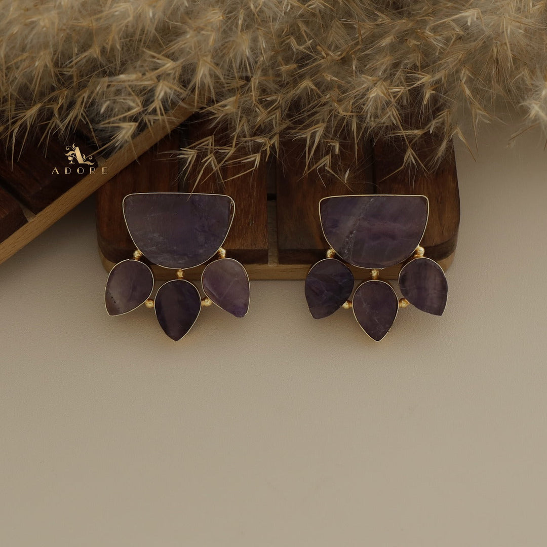 Raw Stone Paw Earring