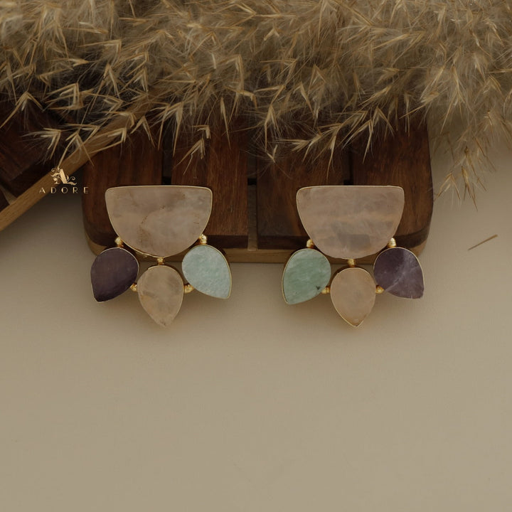 Raw Stone Paw Earring