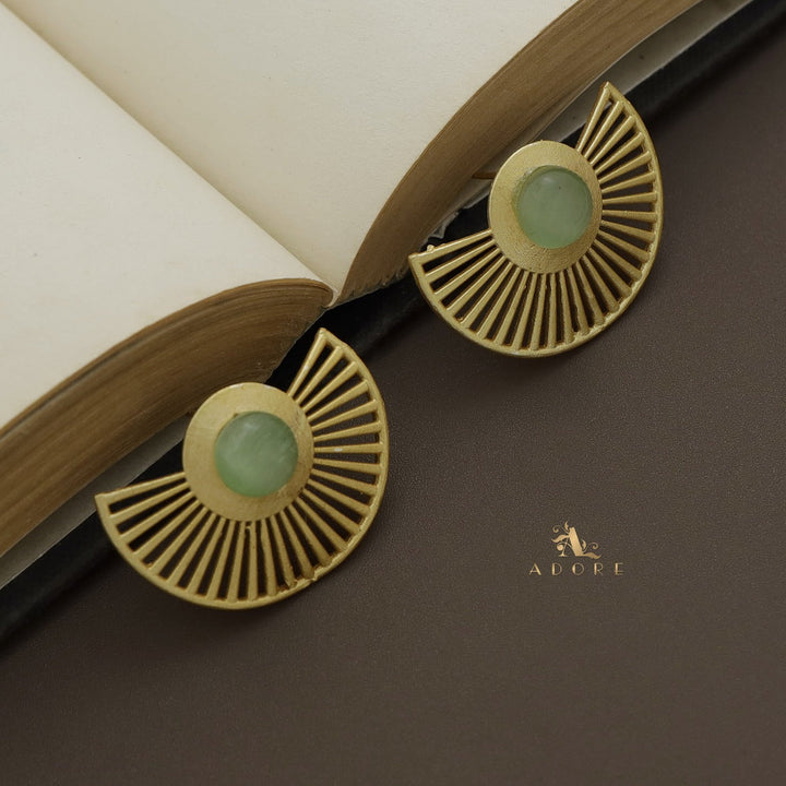 Landra Hand Fan Glossy Circle Earring