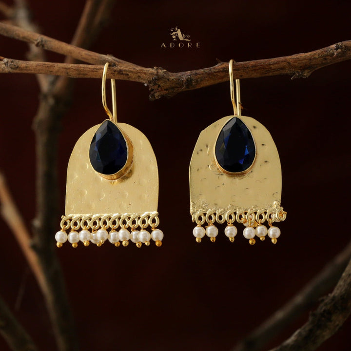 Golden Frame Pearl Earrings