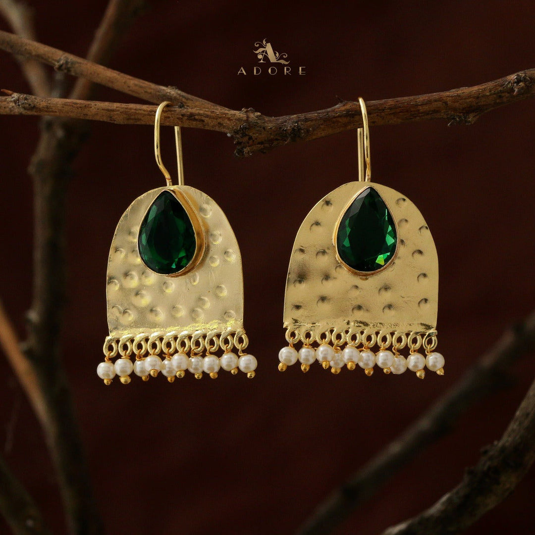 Golden Frame Pearl Earrings