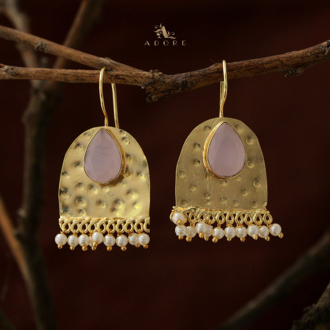 Golden Frame Pearl Earrings