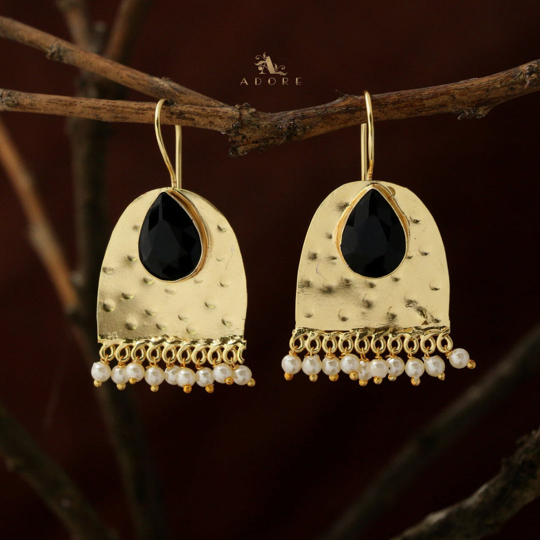 Golden Frame Pearl Earrings