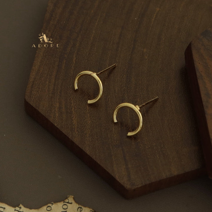 Golden Open Half Circle Earring