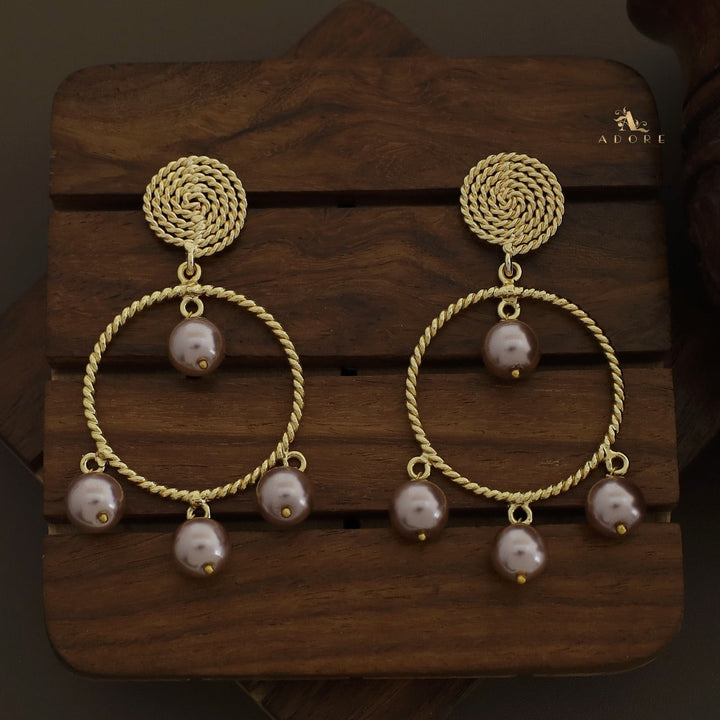 Twisted Round Pearls Earring