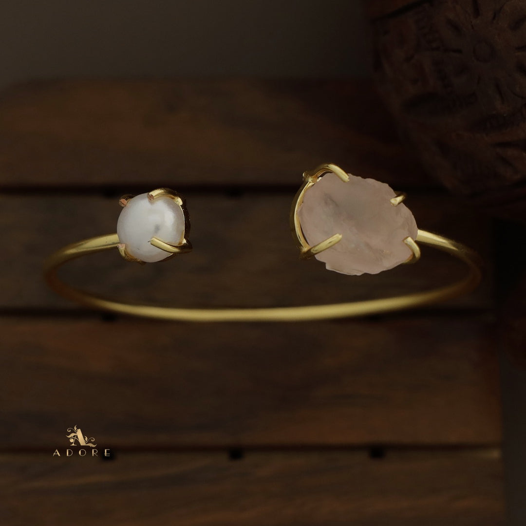 Libra Claw Dyed & Raw Stone + Pearl Bangle