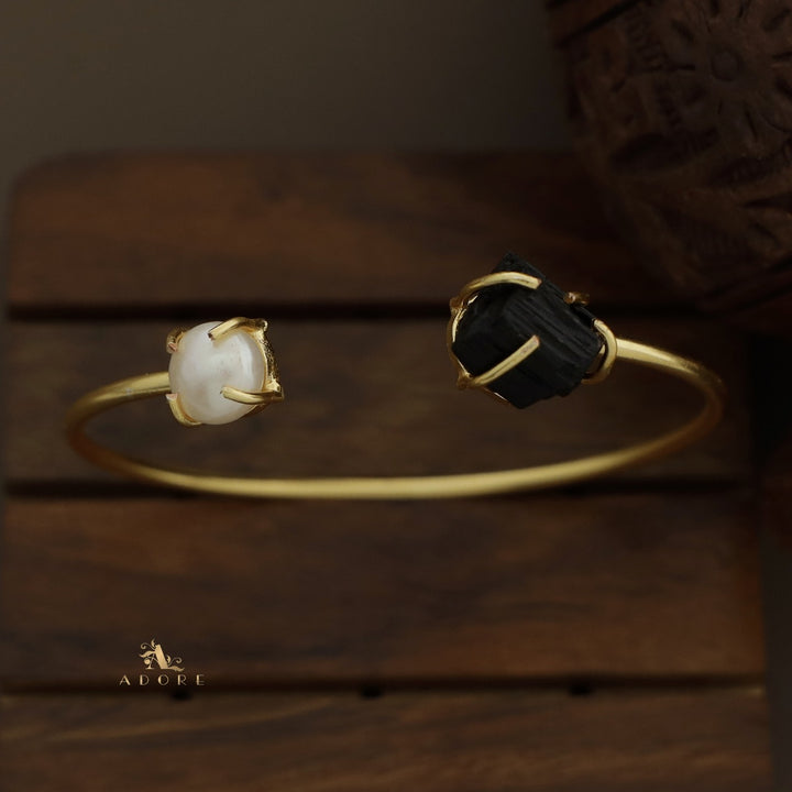 Libra Claw Dyed & Raw Stone + Pearl Bangle