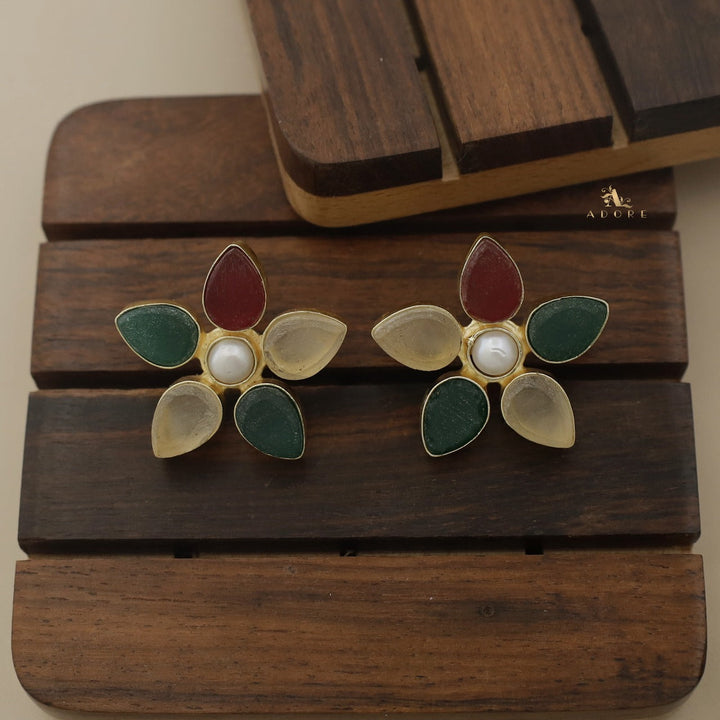 Adore Raw Stone - Flower Earring (Colours Available)
