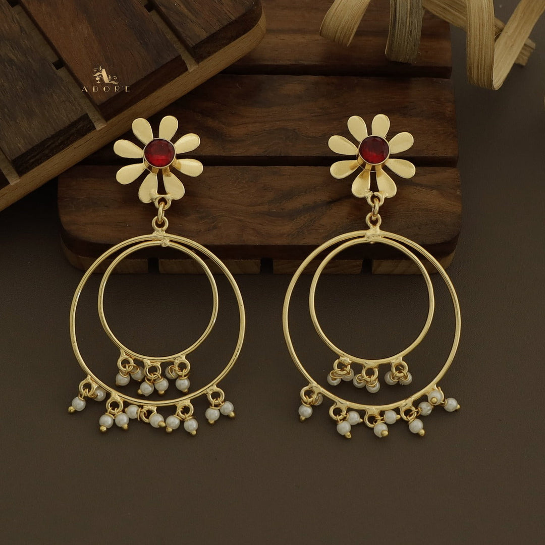 Golden Midhila Floral Resonant Earring