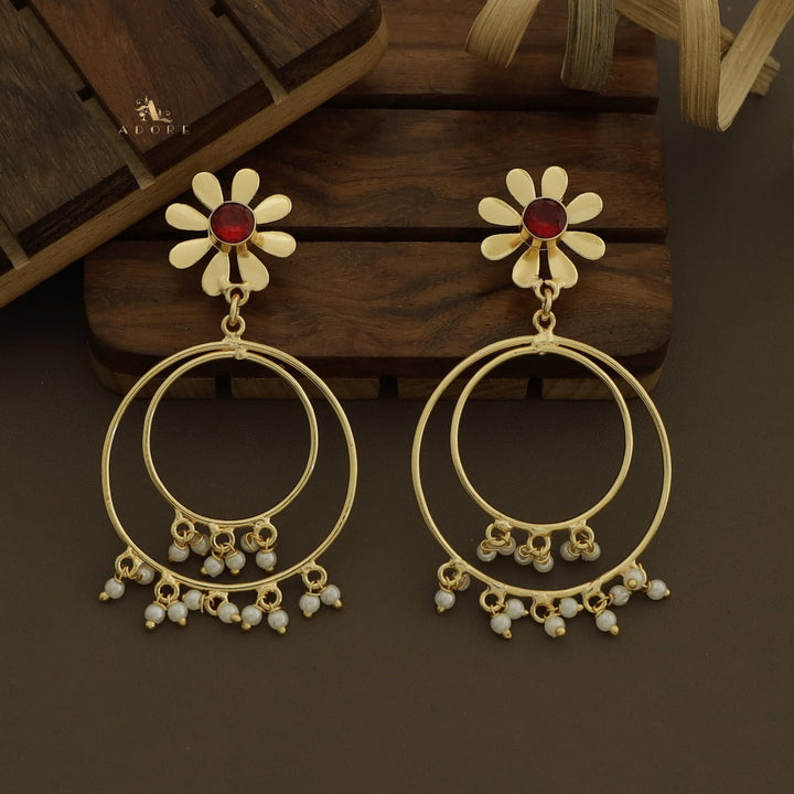 Golden Midhila Floral Resonant Earring