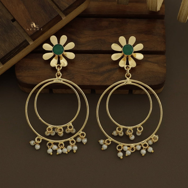 Golden Midhila Floral Resonant Earring