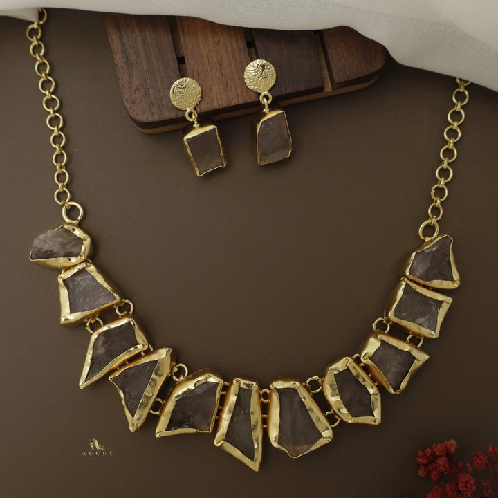 Raw Stone Hazel Neckpiece with Earring