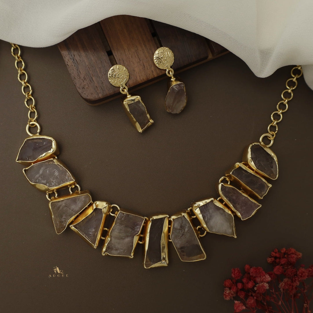 Raw Stone Hazel Neckpiece with Earring
