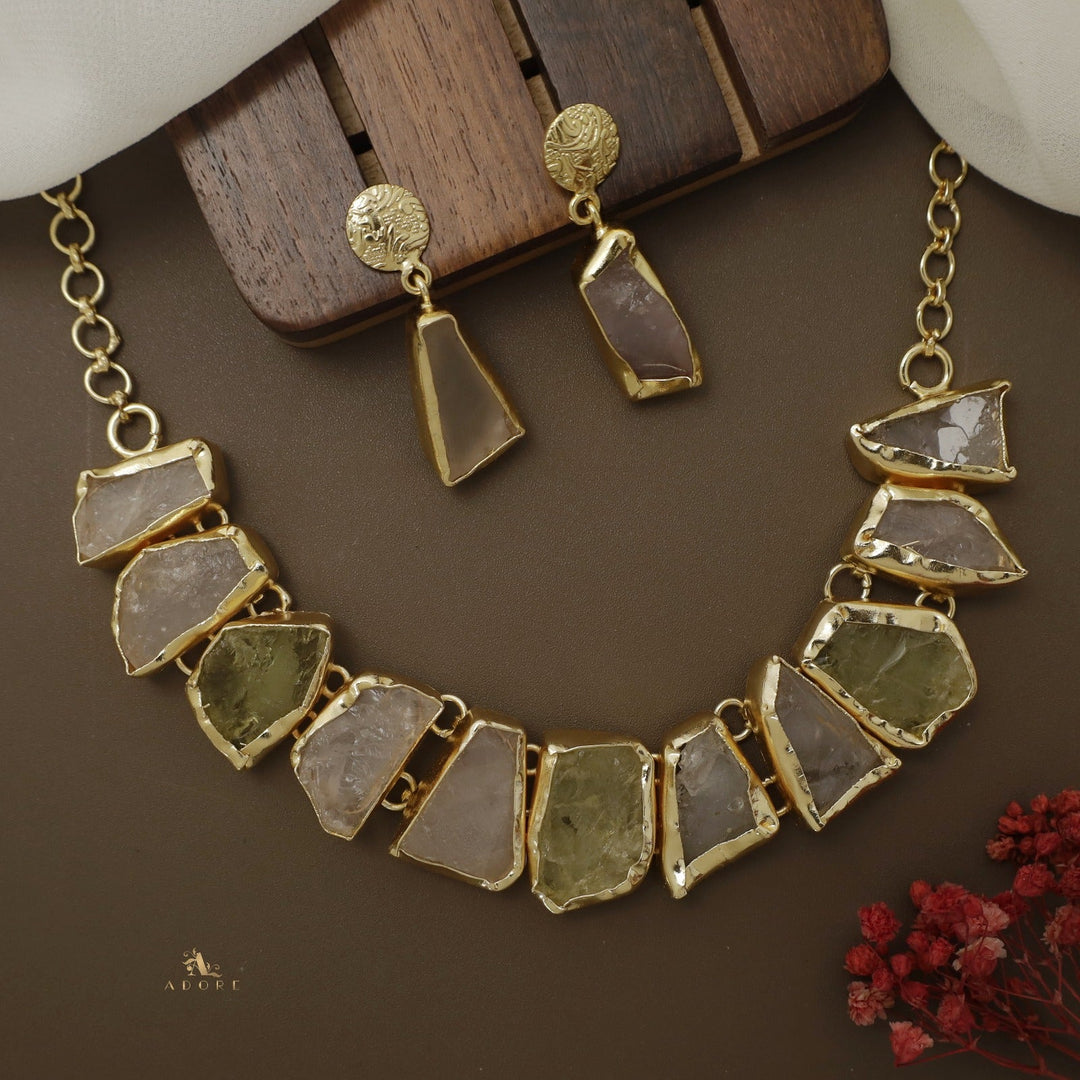 Raw Stone Hazel Neckpiece with Earring