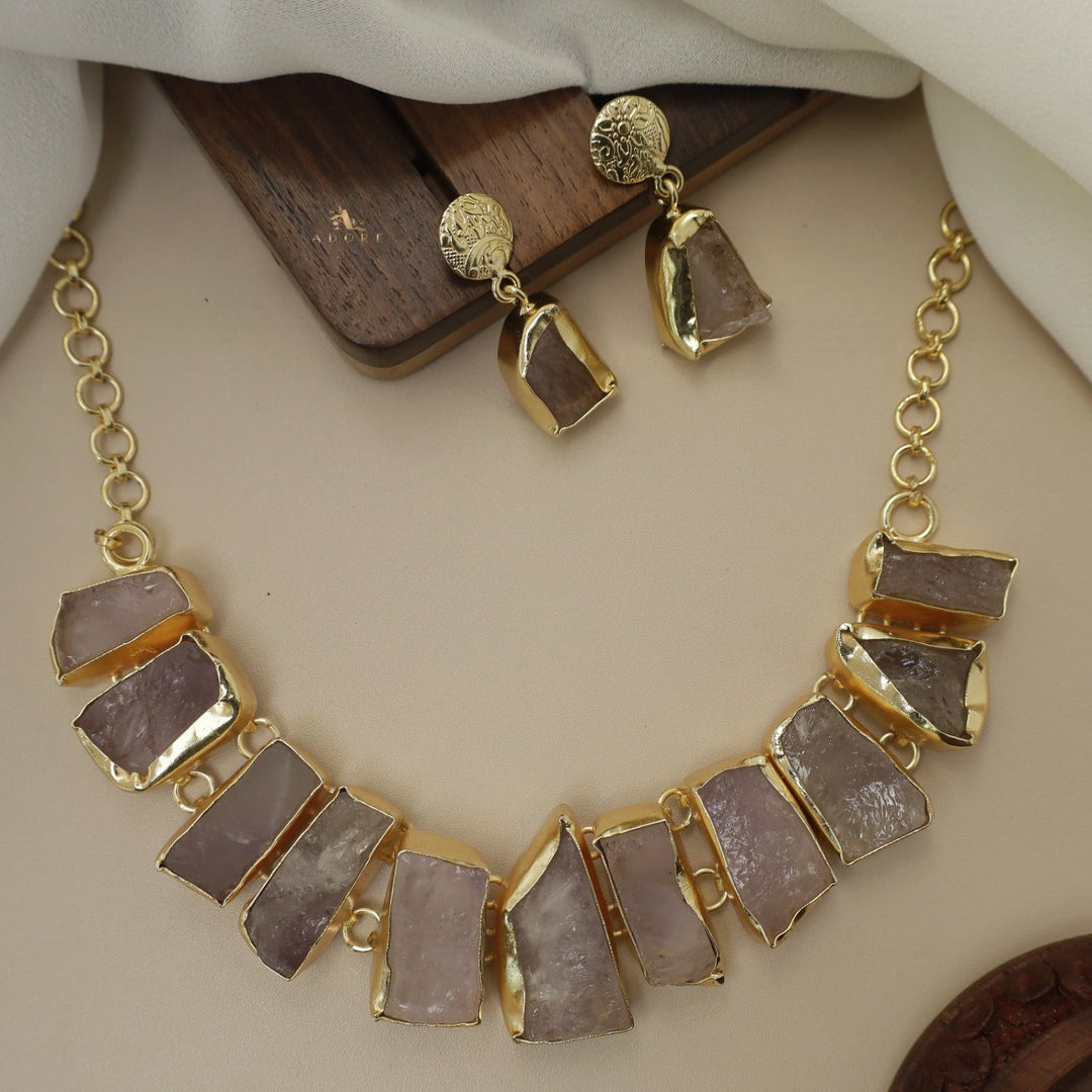 Raw Stone Hazel Neckpiece with Earring