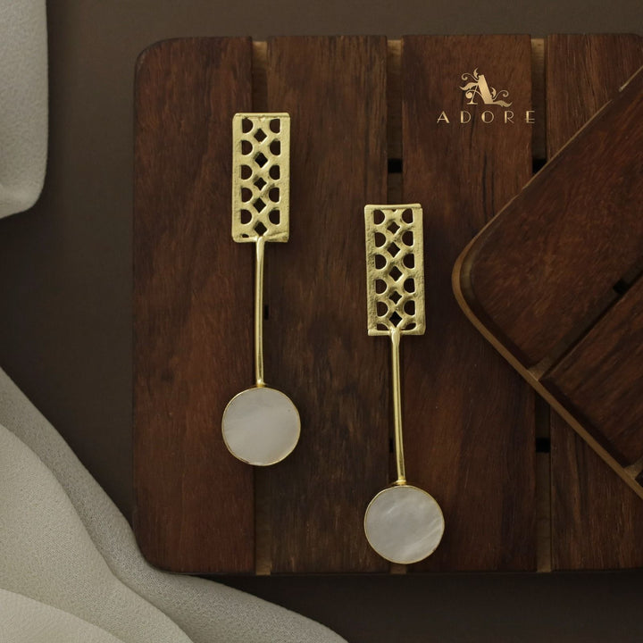 Golden Lantern Mop Earring