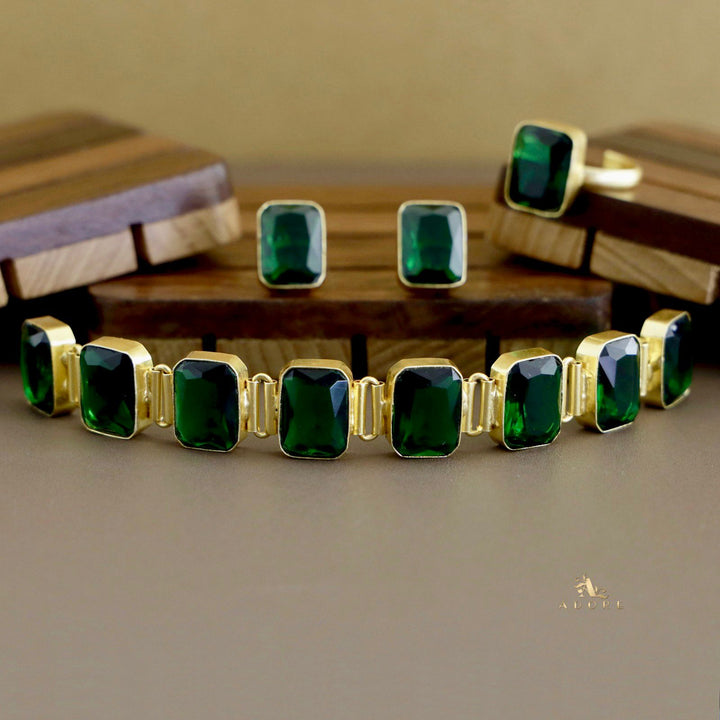 Opaline Square Choker Combo Set