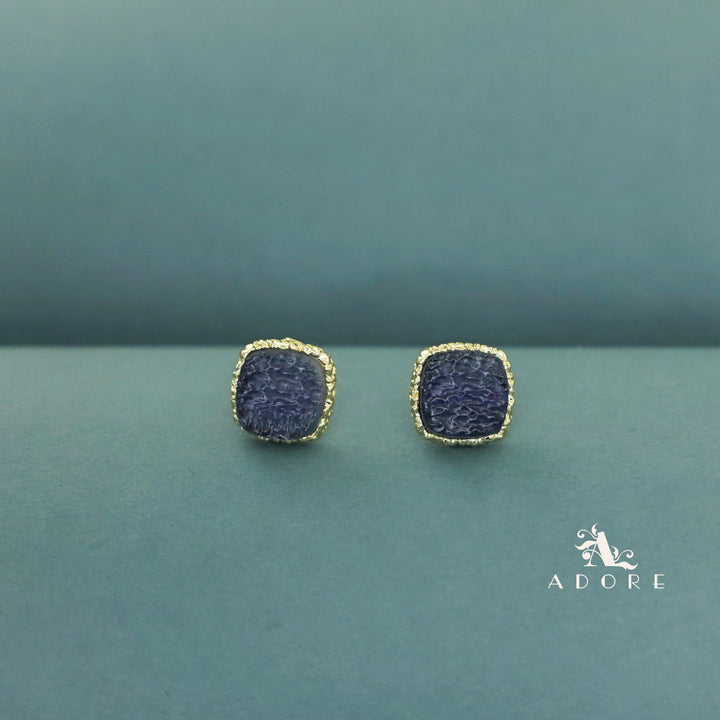 Textured Riana Square Stud