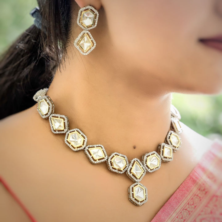 Kavitha Polki Kundan Neckpiece With Earring