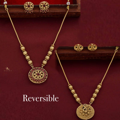 Sauravi Reversible Neckpiece With Earrings