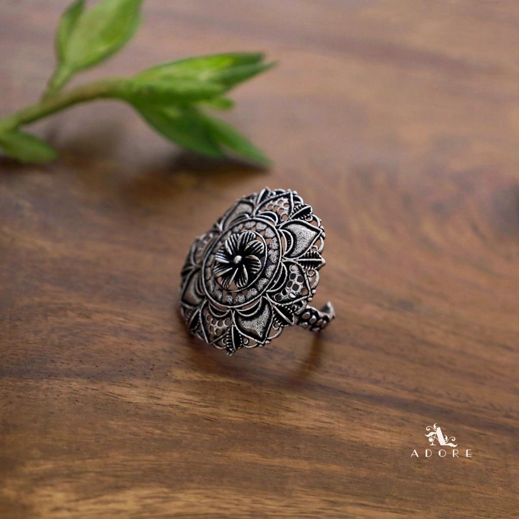 Buy Oxidized Silver Adjustable Finger Ring /party Wear Rings/bollywood  Jewelry/german Silver Rings/indian Jewelry/boho Jewelry Online in India -  Etsy