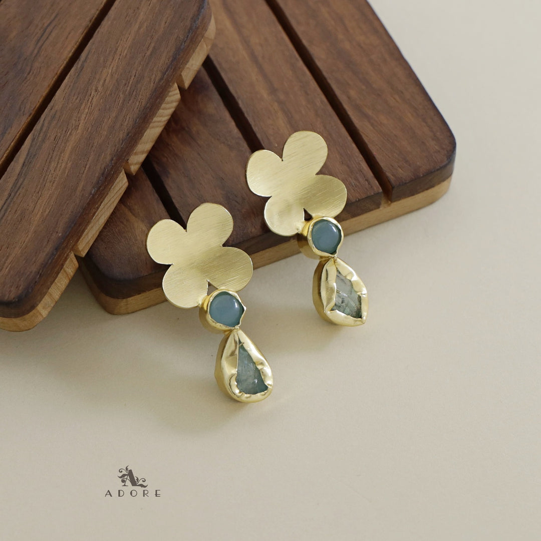 Zahra Flower Raw Stone Earring