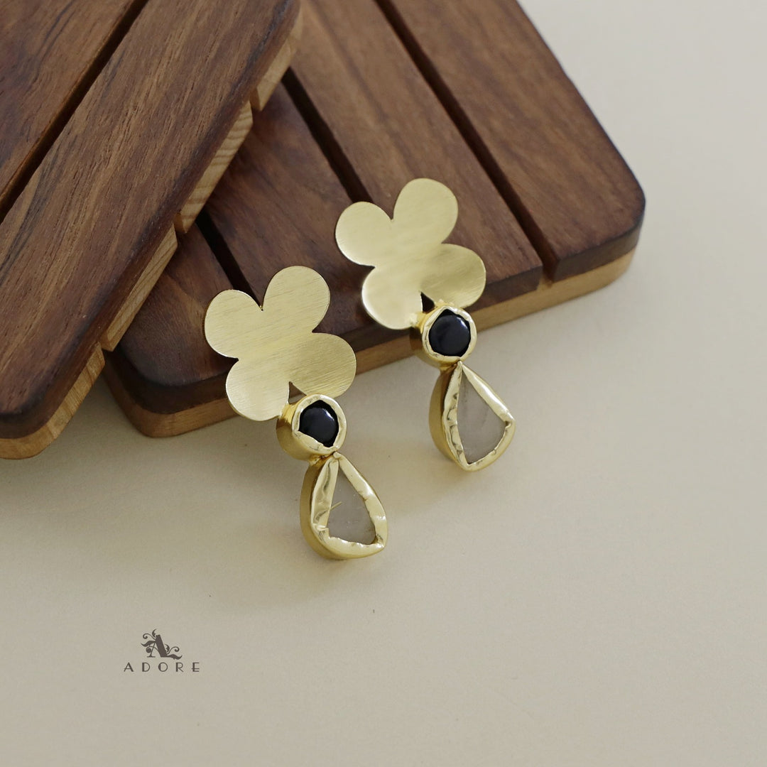 Zahra Flower Raw Stone Earring