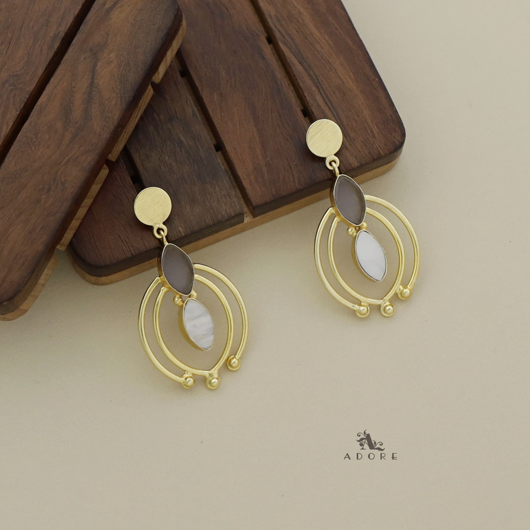 Emmalyn Coin And Ellipse MOP Earring