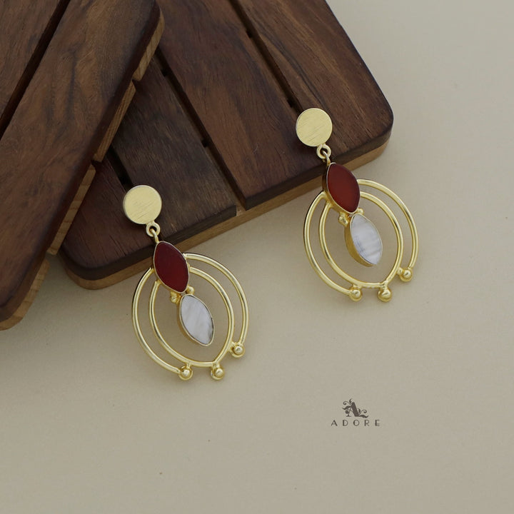 Emmalyn Coin And Ellipse MOP Earring