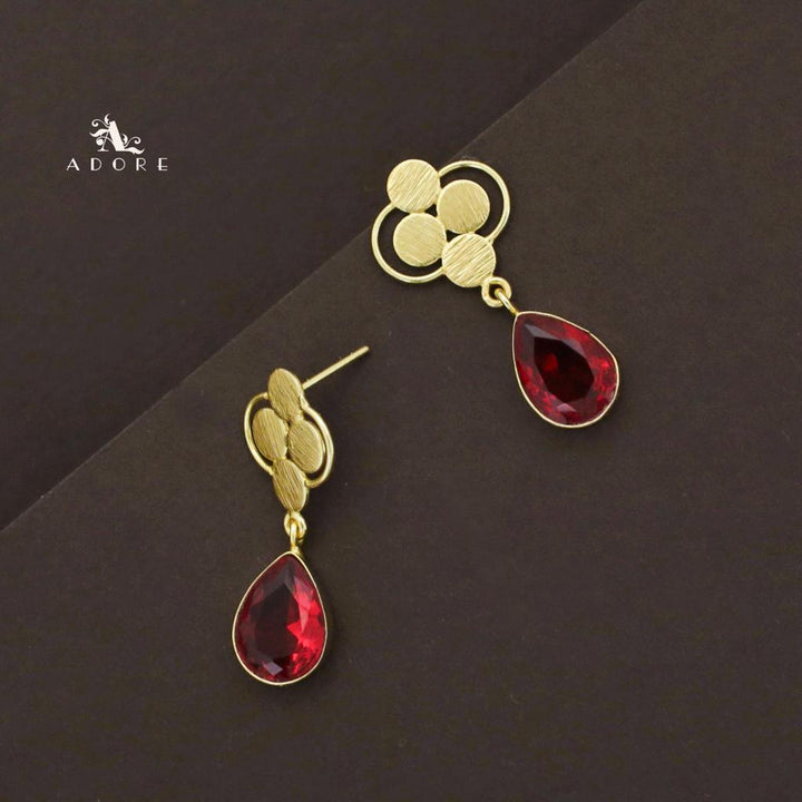 Golden Tetra Coin Glossy Drop Earring