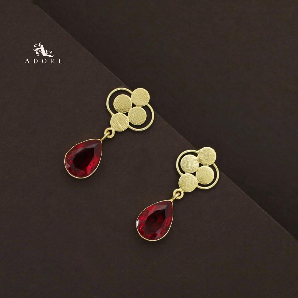 Golden Tetra Coin Glossy Drop Earring