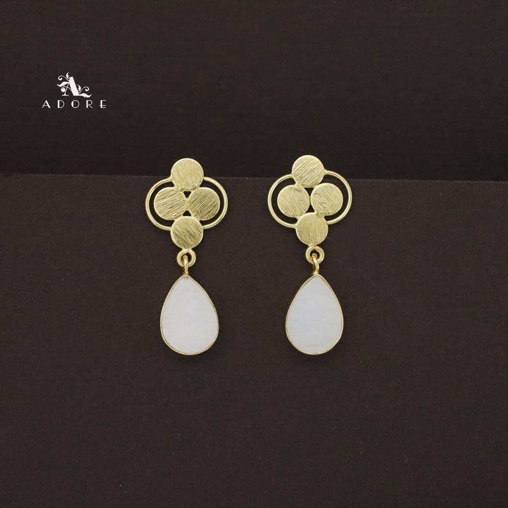 Golden Tetra Coin Glossy Drop Earring