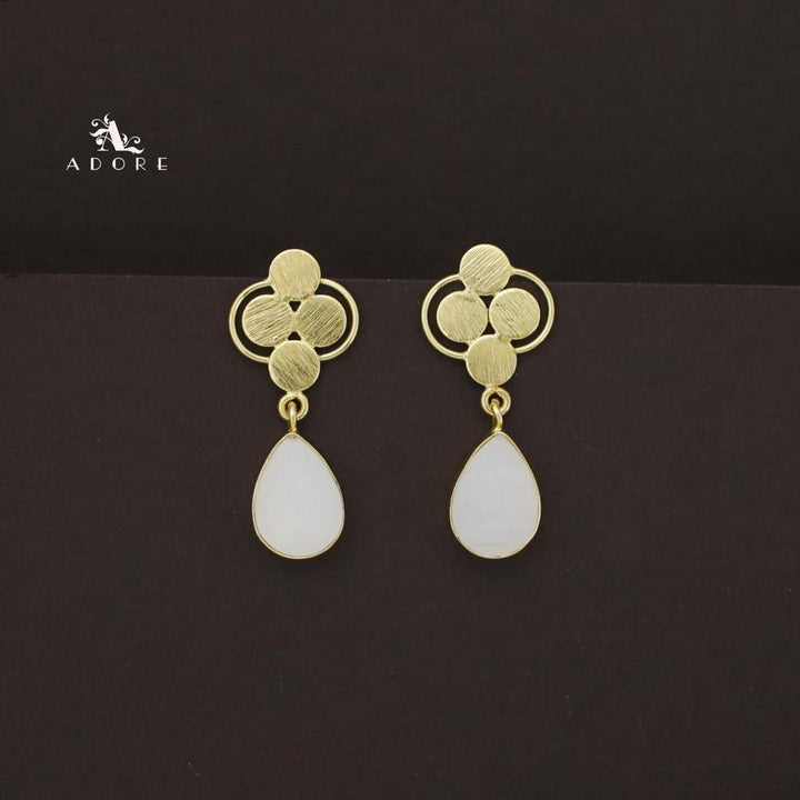 Golden Tetra Coin Glossy Drop Earring