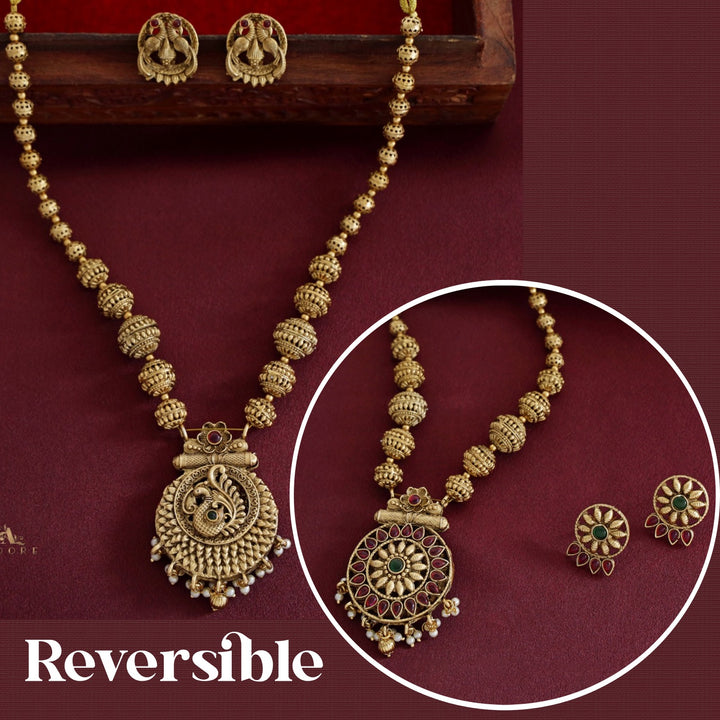 Hridhika Reversible Neckpiece With Earrings