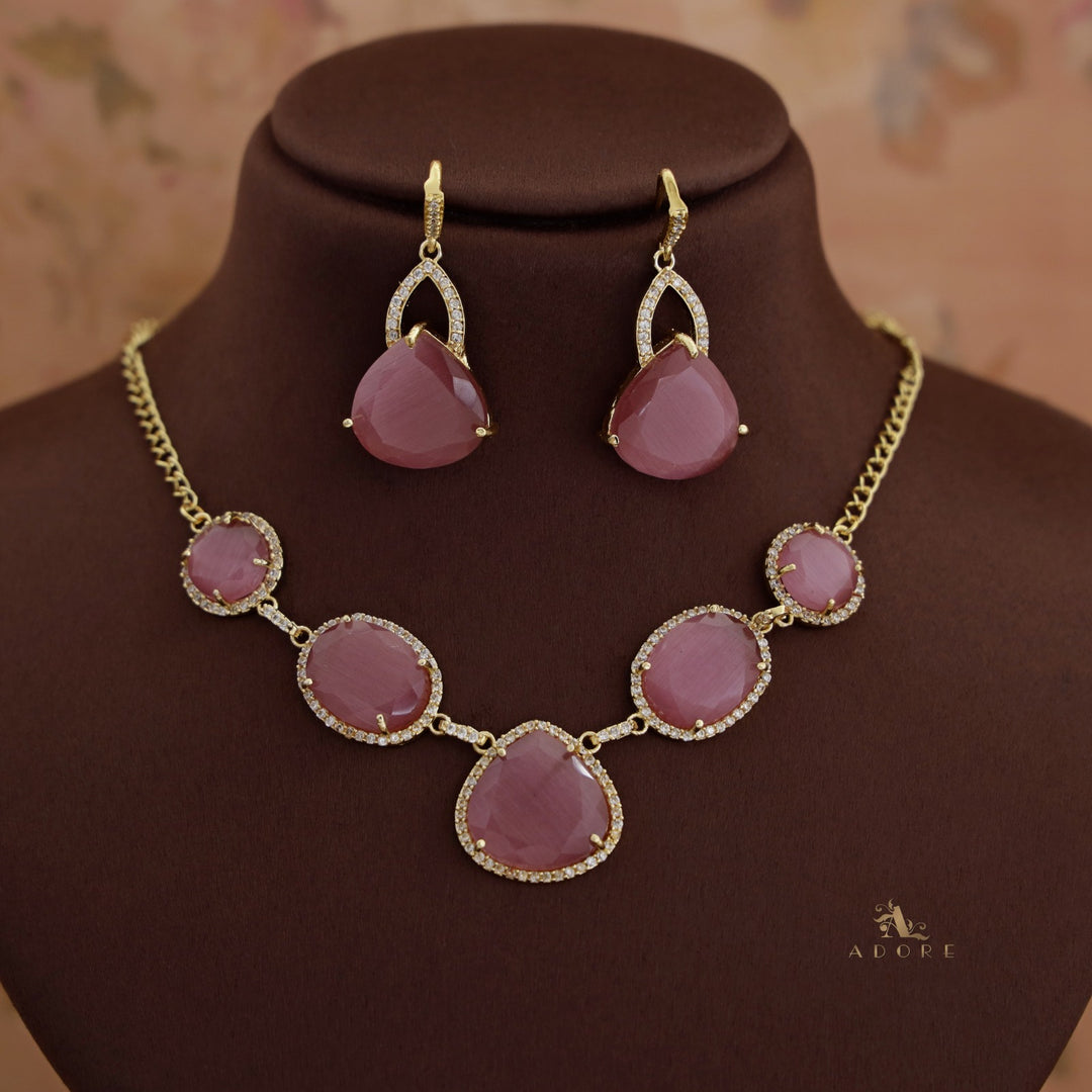 Taedra Multi Shape Glossy Neckpiece With Drop