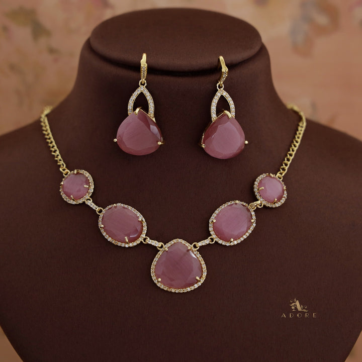 Taedra Multi Shape Glossy Neckpiece With Drop