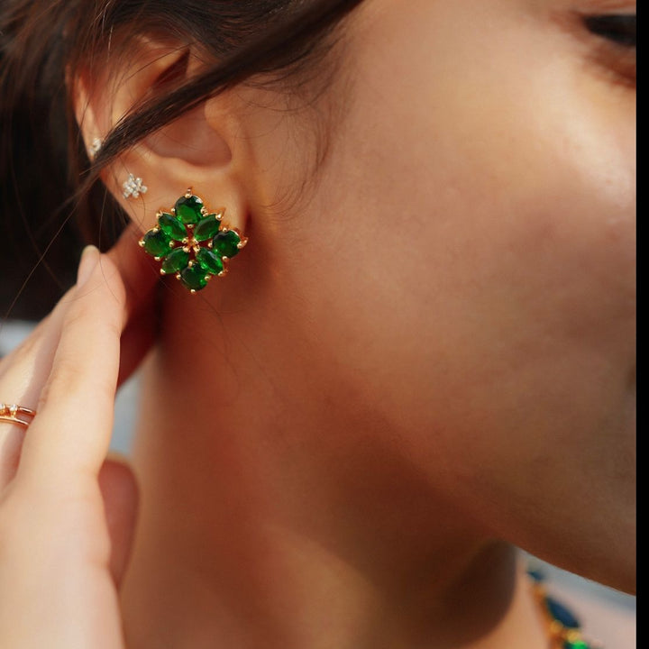 Glossy Floral Radiant Earring