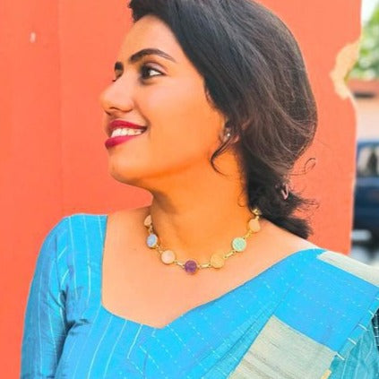 Multicolour Hariksha Neckpiece with Earrings