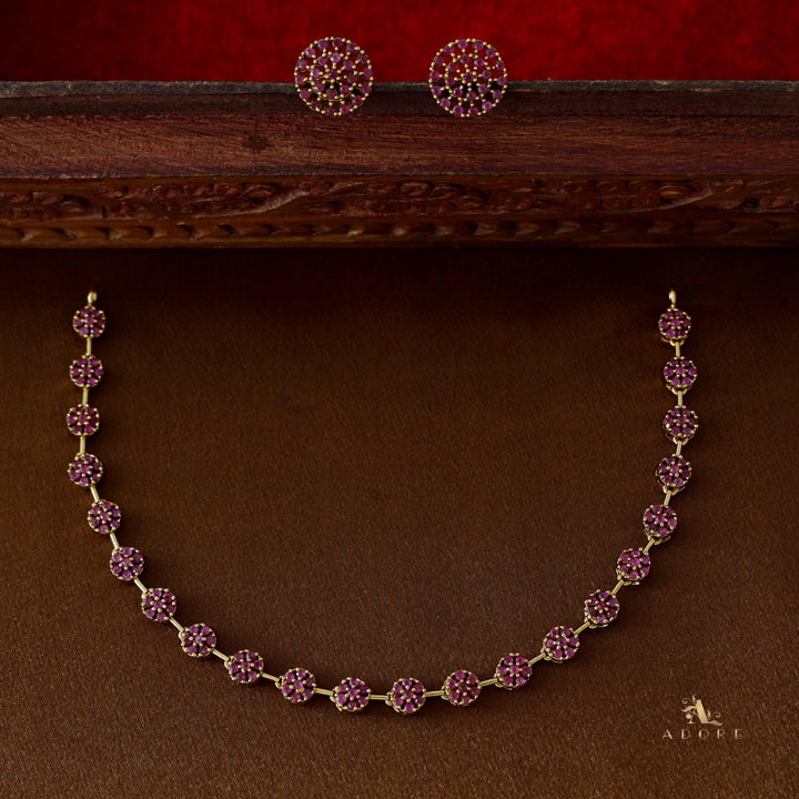 Sayali Flower AD Neckpiece With Stud