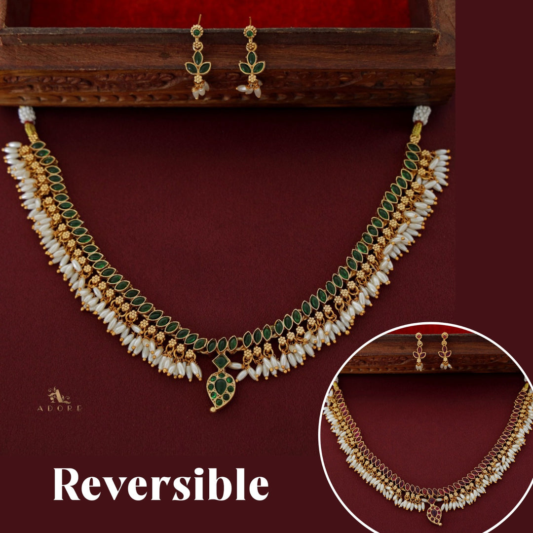Maharsha Reversible Neckpiece with Earring