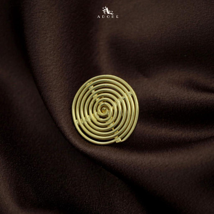 Golden Circle Spiral Ring