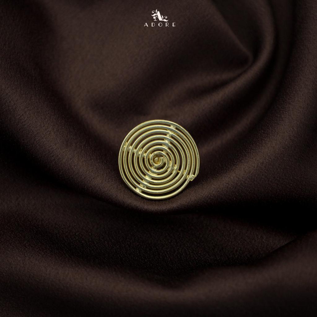 Golden Circle Spiral Ring