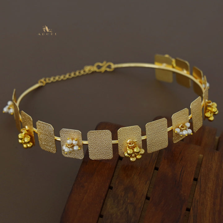 Golden Rectangle Pearl + Ghungroo Neck Cuff